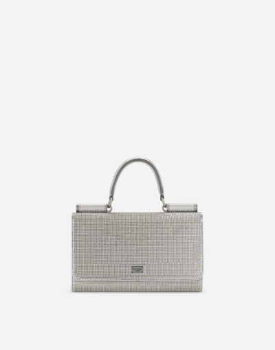 DOLCE & GABBANA SATIN PHONE BAG WITH FUSIBLE RHINESTONES