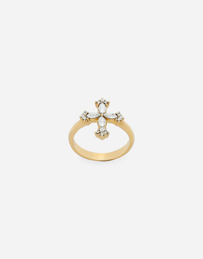 DOLCE & GABBANA RING WITH RHINESTONE-DETAILED CROSS