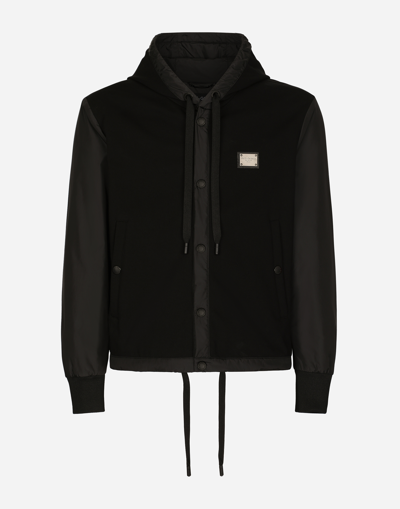 DOLCE & GABBANA STRETCH JERSEY JACKET WITH BRANDED TAG