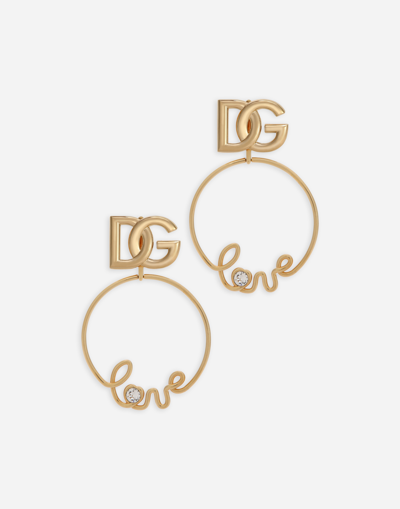 DOLCE & GABBANA CLIP-ON “LOVE” EARRINGS WITH DG LOGO