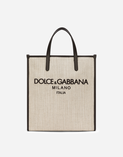 DOLCE & GABBANA SMALL STRUCTURED CANVAS SHOPPER