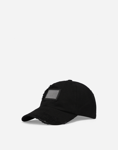 DOLCE & GABBANA COTTON TWILL BASEBALL CAP