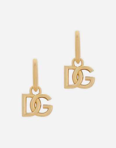 DOLCE & GABBANA CREOLE EARRINGS WITH DG LOGO