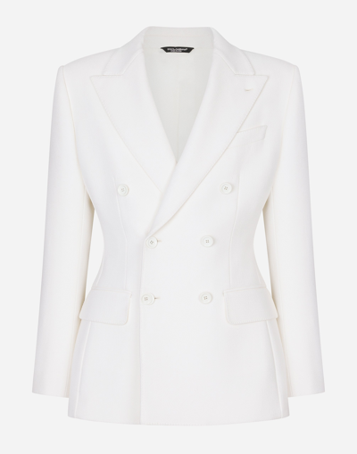 DOLCE & GABBANA DOUBLE-BREASTED STRETCH WOOL CREPE DOLCE-FIT JACKET