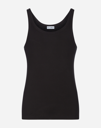DOLCE & GABBANA TANK TOP IN RIBBED COTTON