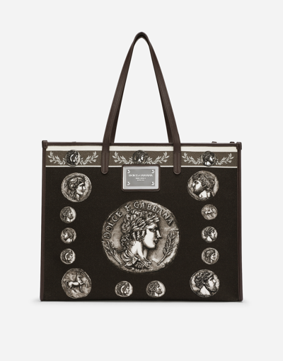 DOLCE & GABBANA LARGE PRINTED CANVAS SHOPPER