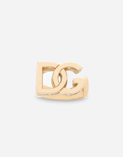 DOLCE & GABBANA LOGO RING IN YELLOW 18KT GOLD