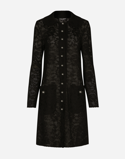 DOLCE & GABBANA LACE-STITCH COAT