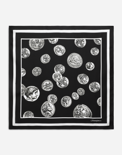 DOLCE & GABBANA COIN PRINT SILK BANDANNA (50X50)