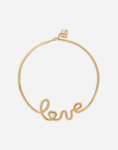 DOLCE & GABBANA SEMI-RIGID NECKLACE WITH “LOVE” LETTERING