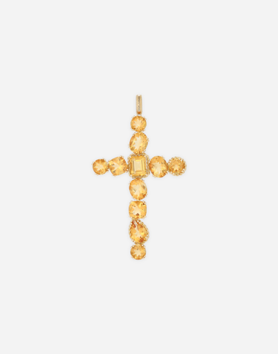 DOLCE & GABBANA ANNA CHARM IN YELLOW GOLD 18KT WITH CITRINES QUARTZES