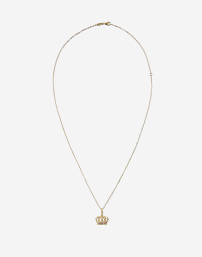DOLCE & GABBANA CROWN YELLOW GOLD PENDANT