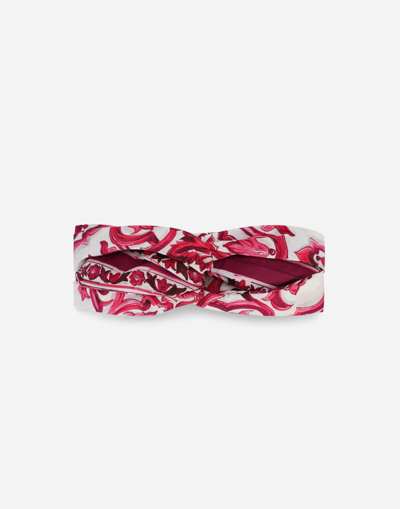 DOLCE & GABBANA MAJOLICA-PRINT POPLIN HEADBAND