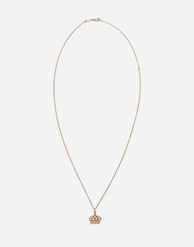DOLCE & GABBANA CROWN WHITE GOLD PENDANT
