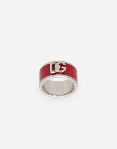 DOLCE & GABBANA ENAMELED DG LOGO RING