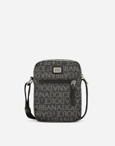 DOLCE & GABBANA CROSSBODY BAG WITH ALL-OVER JACQUARD LOGO