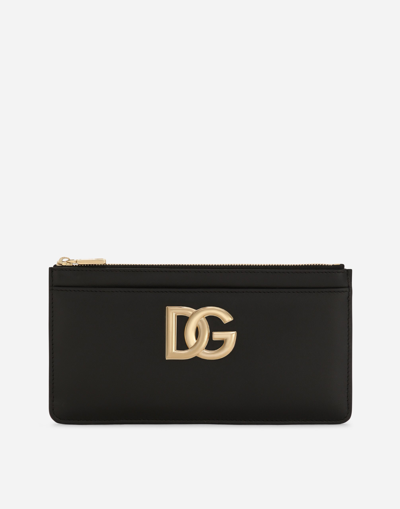 DOLCE & GABBANA LARGE CALFSKIN CARD HOLDER WITH DG LOGO