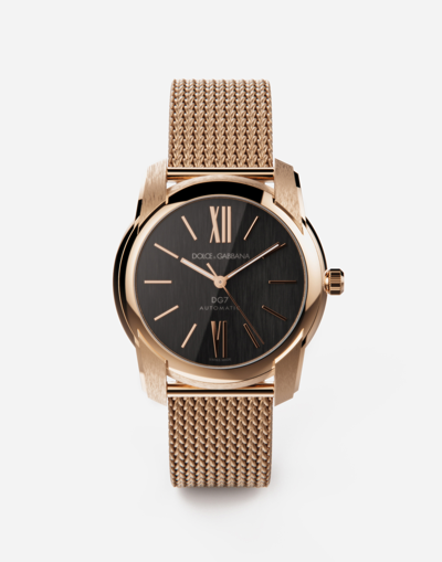 DOLCE & GABBANA DG7 WATCH IN RED GOLD WITH MILANO MESH BRACALET