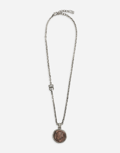 DOLCE & GABBANA CHOKER WITH COIN AND DG LOGO