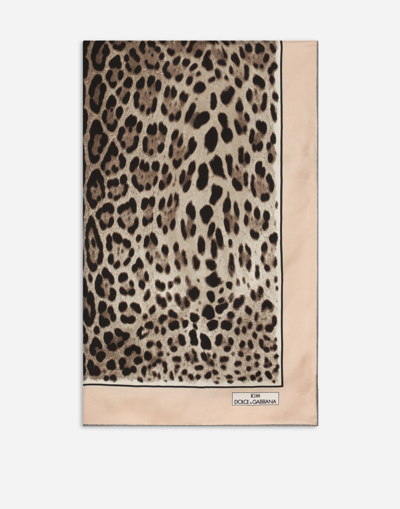 DOLCE & GABBANA LEOPARD-PRINT TWILL SCARF (90 X 90)
