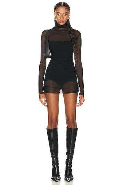 NORMA KAMALI LONG SLEEVE TURTLENECK PICKLEBALL DRESS