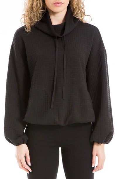 MAX STUDIO MAX STUDIO FUNNEL NECK WAFFLE KNIT PULLOVER