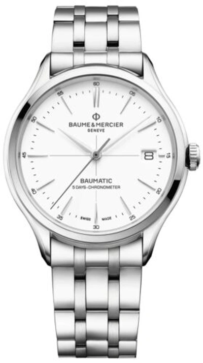 BAUME & MERCIER BAUME & MERCIER CLIFTON BAUMATIC COSC AUTOMATIC STEEL DATE MENS WATCH M0A10505