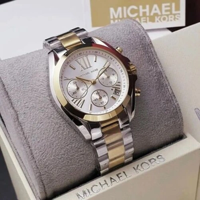 MICHAEL KORS MICHAEL KORS MK5627 BRADSHAW CHRONOGRAPH SILVER GOLD-TONE BRACELET WOMEN'S WATCH