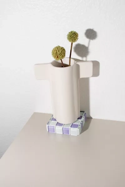 SUBTLE ART STUDIOS GLASS TILE CHECKERED CUBE IN LAVENDER LATTE AT URBAN OUTFITTERS