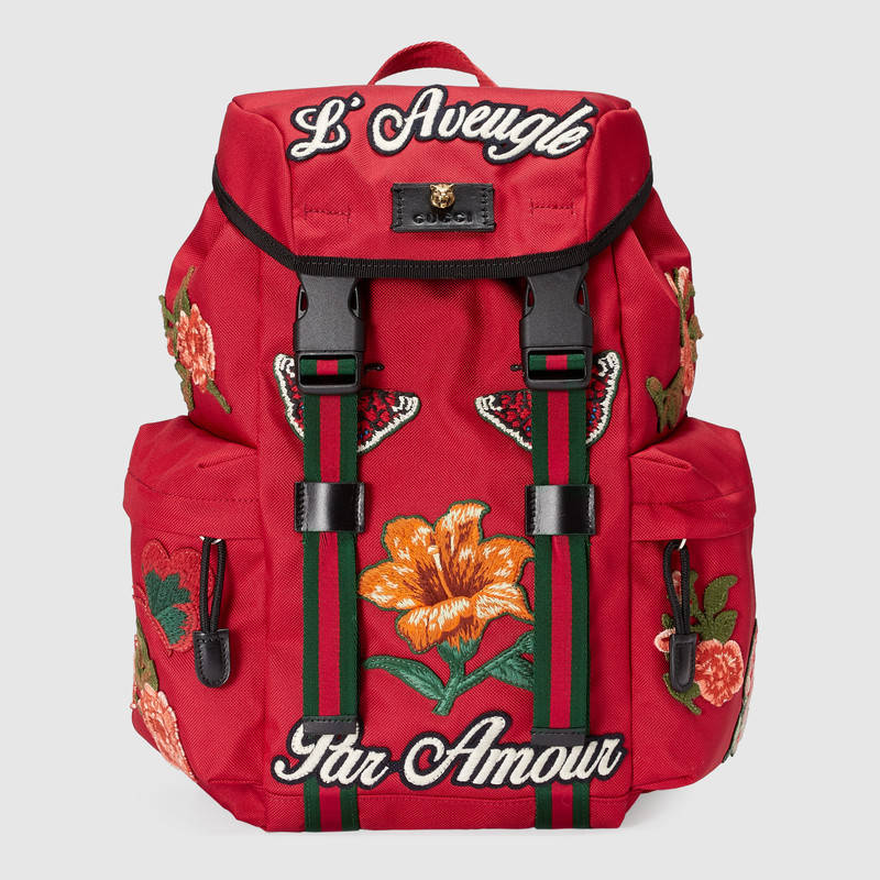 gucci backpack with green and red straps