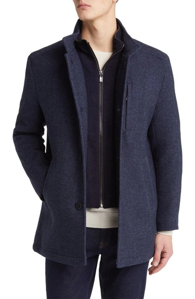 JOHNSTON & MURPHY JOHNSTON & MURPHY UPTON BIB INSERT WOOL BLEND CAR COAT