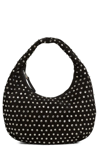 MADEWELL MADEWELL MICRO CHACHA CRYSTAL EMBELLISHED SUEDE HOBO BAG