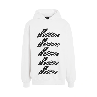 WE11 DONE MEN'S MULTIPLE FRONT LOGO HOODIE