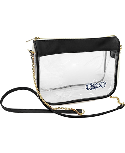 LOGO BRANDS WOMEN'S SEATTLE MARINERS HYPE STADIUM CROSSBODY CLEAR BAG