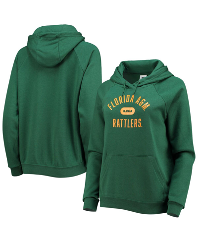 NIKE WOMEN'S NIKE X LEBRON JAMES GREEN FLORIDA A&M RATTLERS PILLBOX VARSITY RAGLAN PULLOVER HOODIE