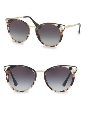 Shop Prada 54mm Cutout Cat Eye Sunglasses In Spotty Brown