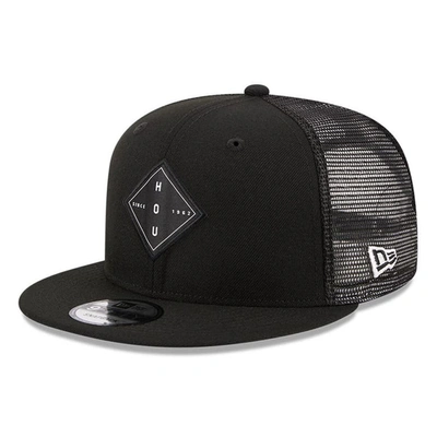 NEW ERA NEW ERA BLACK HOUSTON ASTROS DIAMOND VERT TRUCKER 9FIFTY SNAPBACK HAT