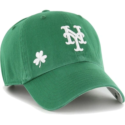 47 BRAND '47 KELLY GREEN NEW YORK METS ST. PATRICK'S DAY ICON CLEAN UP ADJUSTABLE HAT