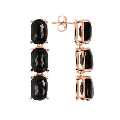 BRONZALLURE BRONZALLURE VARIEGATA BLACK ONYX EARRINGS