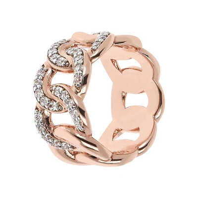 BRONZALLURE BRONZALLURE ALTISSIMA CUBIC ZIRCONIA CHAIN LINK RING