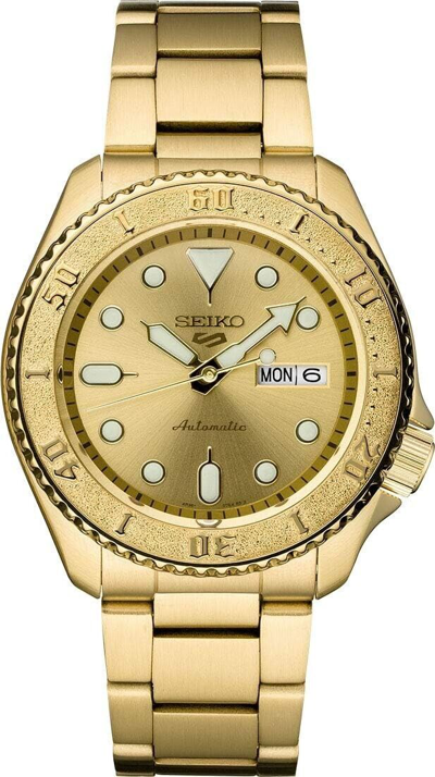 SEIKO SEIKO 5 SPORTS SRPE74 MEN'S 24-JEWEL GOLD-TONE WATCH