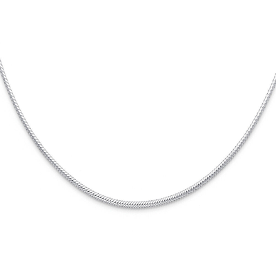 OMEGA REAL 14K WHITE GOLD 2MM SPARKLE OMEGA NECKLACE CHAIN 17" INCH FOR WOMEN 2 MM