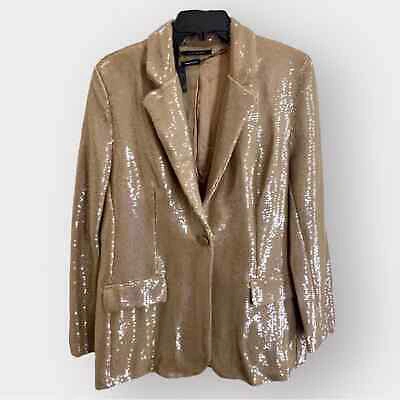 ELIE TAHARI ELIE TAHARI THE HOLLY SEQUINED SUIT JACKET BEIGE