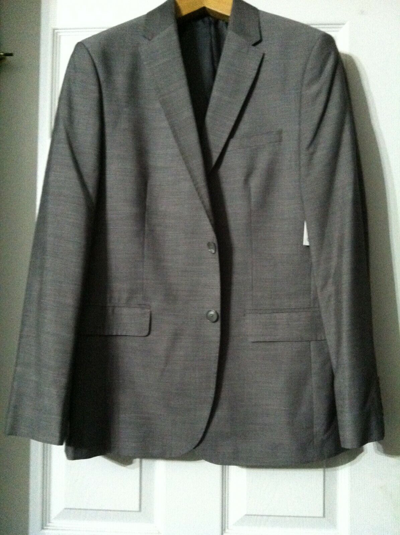CALVIN KLEIN CALVIN KLEIN MENS GRAY 83%PLYSTR 17%VISCOSE SPORT COAT JACKET BLAZER SZ:M