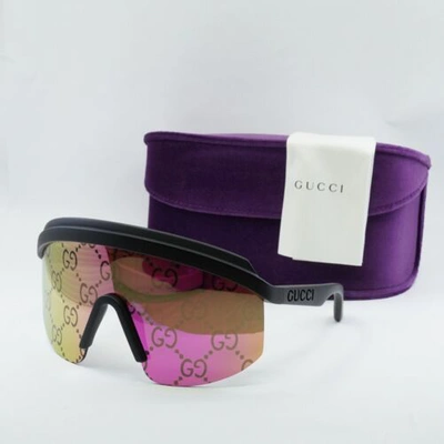GUCCI AUTHENTIC GUCCI GG1477S 004 BLACK/PINK MIRROR WITH GG PATTERN LOGO 99-1-130