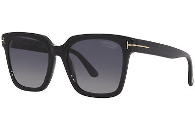 TOM FORD TOM FORD SELBY TF952 01D SUNGLASSES WOMEN'S SHINY BLACK/POLARIZED SMOKE 55MM