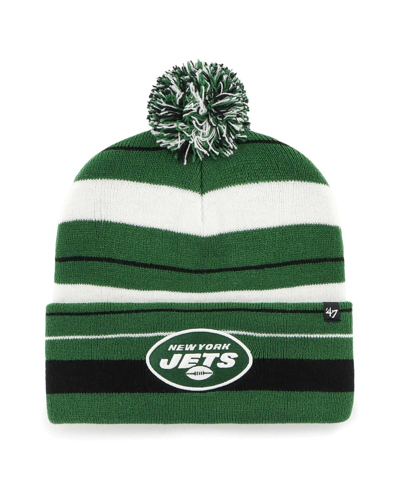 47 BRAND MEN'S '47 BRAND GREEN NEW YORK JETS POWERLINE CUFFED KNIT HAT WITH POM