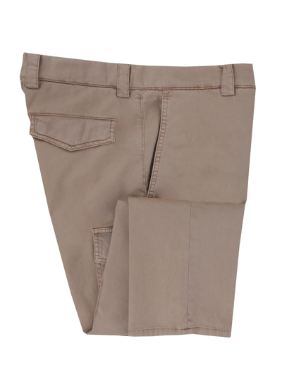 BRUNELLO CUCINELLI BRUNELLO CUCINELLI LICHT BROWN BAUMWOLLMISCHUNG HOSE (BC919235)