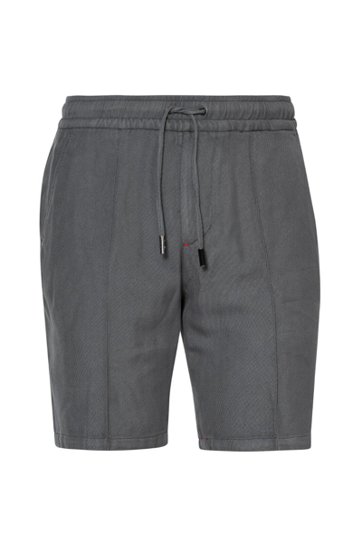 ISAIA ISAIA NAPOLI GRAU KORDELZUG KURZ HOSE BAUMWOLLMISCHUNG 32 US / 48 EU