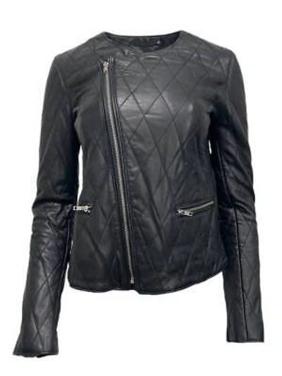 BLK DNM BLK DNM DAMEN SCHWARZ GESTEPPT LEDER JACKET 41 GRÖSSE S